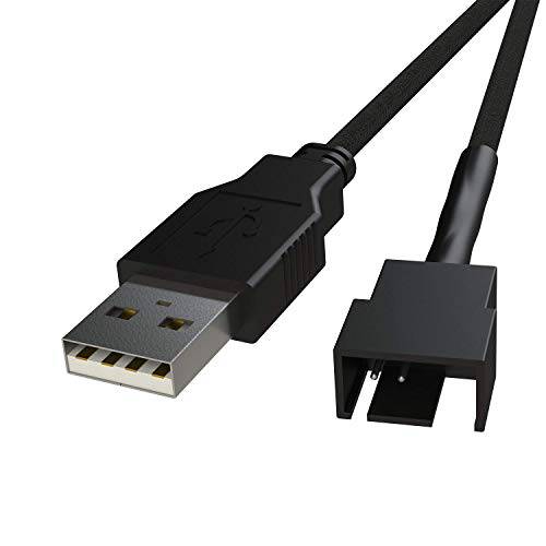 LINKUP - USB to 3/ 4-P PWM 5V | CPU/ 케이스 팬 Sleeved 파워 케이블 어댑터 | USB 2.0, 3.0, 3.1