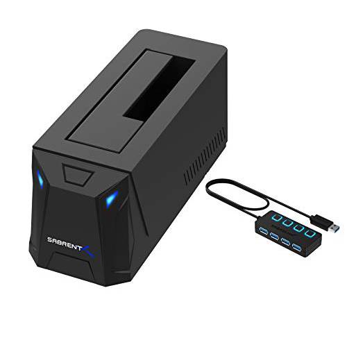Sabrent USB 3.0 to SATA 외장 하드디스크 탈부착 스테이션+ 4-Port USB 3.0 허브 개인 LED 파워 스위치