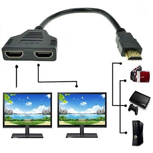 HDMI 포트 Male to Female 1 입력 2 출력 분배기 케이블 어댑터 컨버터, 변환기 1080P 듀얼 HDTV HDMI HD LED LCD TV 신호 원 in 2 Out 블랙
