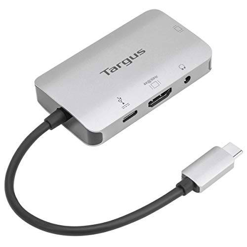 Targus USB-C 싱글 비디오 어댑터 100W PD Pass-Thru, 그레이 (ACA960USZ)