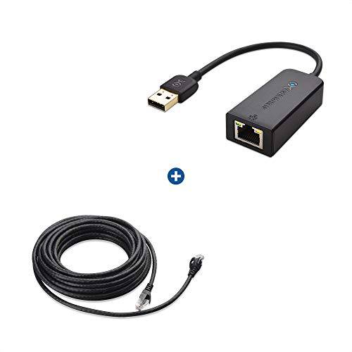 Cable Matters USB to 랜포트 지지 10/ 100 Mbps 이더넷 네트워크 in 블랙& Snagless Cat6 랜선, 랜 케이블