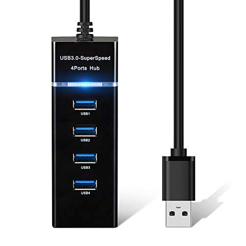 4 포트 USB 허브 어댑터 - 마이크로 USB 3.0 허브 멀티포트 어댑터 LED 인디케이터 키보드& 마우스/  프린터/ USB 팬& 램프/  휴대용 스토리지 디바이스, 플래시 드라이브, 휴대용 USB 허브, 1 Year 워런티