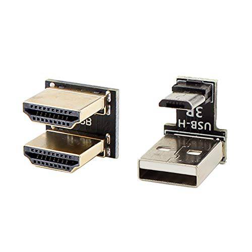 ELECROW  마이크로 USB to USB A 어댑터& HDMI 어댑터 (180 도 앵글, 남성 to 남성) 키트 ELECROW RC070S 7 인치 모니터