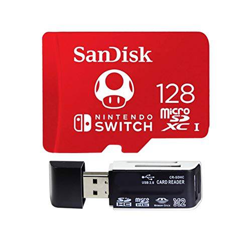 SanDisk UHS-I microSDXC 메모리 카드 The 닌텐도스위치+  카드 리더, 리더기 (128GB)