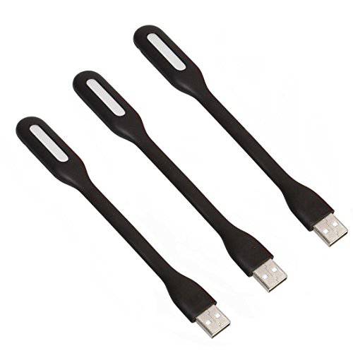 Sinywon 플렉시블 미니 USB LED 라이트 램프 노트북, 키보드,  보조배터리, 파워뱅크, 휴대용 취침등, 나이트 스탠드, 무드등 or 독서 램프 (팩 of 3)