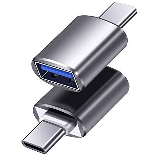 MIUOLV USB C to USB 어댑터, 2 팩 USB-C to USB 3.0 어댑터, USB Type-C to USB, 썬더볼트 3 to USB 3.0 어댑터 호환가능한 맥북 프로 2019/ 2018/ 2017, 맥북 에어 2020 and More 타입 C 디바이스