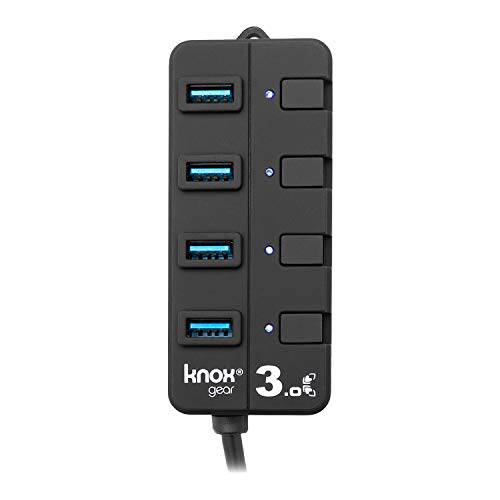 Knox Gear 4 포트 3.0 USB 허브 개인 스위치 and LED 라이트