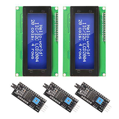 Dorhea 5PCS IIC I2C TWI Serial LCD 2004 20x4 블루 백라이트 모듈 I2C 인터페이스 어댑터 호환가능한 라즈베리 파이 Ardu ino R3 Mega2560