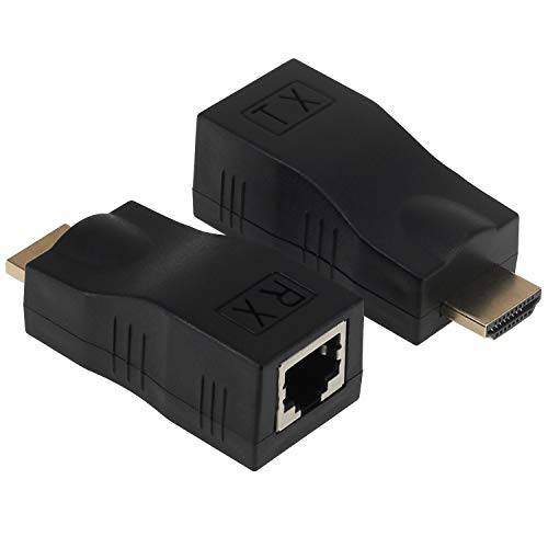 HDMI to RJ45 확장기, Yeebline HDMI 컨버터, 변환기 리피터, 2-Pack HDMI 확장기 송신기 and 리시버 네트워크 RJ45 Over 이더넷 랜 고양이 5e/ 6/ 6e, 지원 HDTV 1080P 3D
