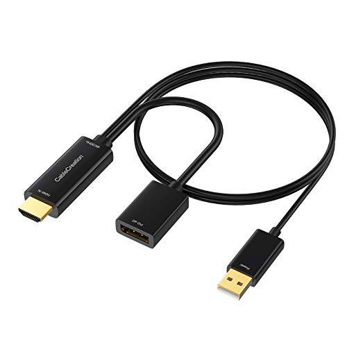 HDMI to DisplayPort,DP 컨버터, 변환기 USB 파워, CableCreation 4K x 2K@30Hz HDMI 남성 to DP 여성 어댑터/ 컨버터, 변환기 엑스박스 원, Compliant VESA Dual-Mode DisplayPort,DP 1.2, HDMI 1.4