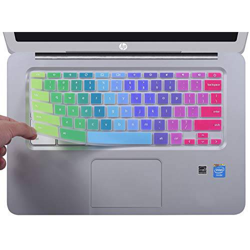 CaseBuy Colorful 매우얇은 키보드 커버 HP 14 인치 크롬북/ HP 크롬북 14-db 시리즈/ HP 크롬북 14-ca 시리즈/ HP 크롬북 14-ak 시리즈/ HP 크롬북 14 G2 G3 G4 G5, 레인보우