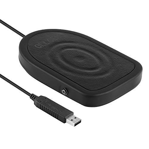 OLLGEN  메탈 USB 싱글 Foot 컨트롤 액션 스위치 페달 프리 드라이버 HID 키보드 마우스 게임 PC 노트북 (블랙)