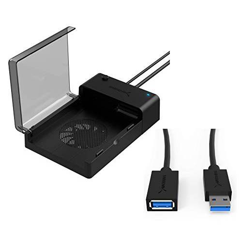 Sabrent USB 3.0 to SATA 외장 하드디스크 Lay-Flat 탈부착 스테이션 Built-in 쿨링 팬+ 22AWG 6 Feet USB 3.0 연장 케이블