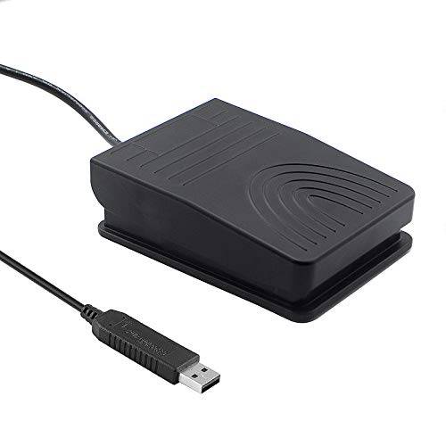 [업그레이드된] iKKEGOL USB Foot 페달 스위치 비디오 게임 PC 핸즈프리 Footswitch 원 키 컨트롤 Program 컴퓨터 마우스 키보드 HID 2M 케이블
