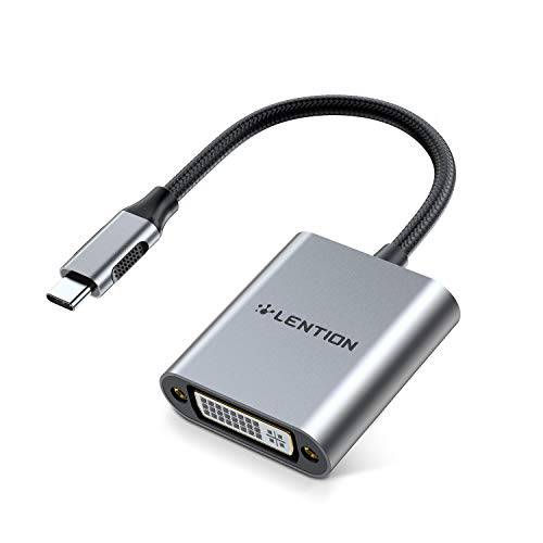 LENTION USB C to DVI 어댑터, 호환가능한 2020-2016 맥북 프로 13/ 15/ 16, New 아이패드 프로/ Mac 에어/ 서피스, 크롬북, 삼성 갤럭시 S20/ S10/ S9/ S8/ 노트 10/ 9/ 8, More (CB-CU605, 스페이스 그레이)