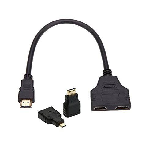 CY HDMI to 듀얼 HDMI Female Y 분배기 스위치 연장 어댑터 케이블  마이크로&  미니 HDMI 어댑터