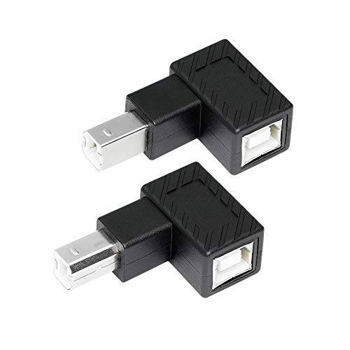 RIIEYOCA 90 도 USB B 프린터 어댑터, Up 앵글&  다운 앵글 USB 타입 B 2.0 Male to Female 연장 커넥터 프린터, 스캐너, Fax Machine(2-Pack) UD