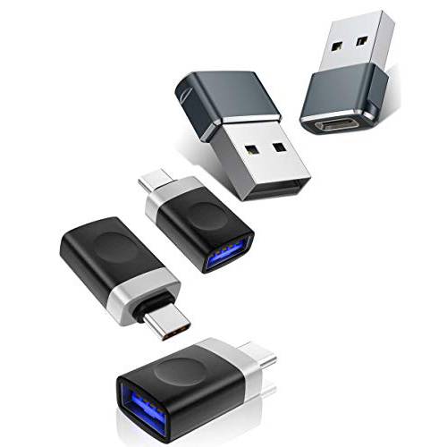 USB C Female to A Male 어댑터 번들,묶음 썬더볼트 3 OTG 어댑터, 호환가능한 아이폰 11 12 미니 프로 맥스, 아이패드 8 에어 4, 삼성 갤럭시 노트 S20 21 S21 플러스 울트라 (2 어댑터 and 2 OTG-Adapters)