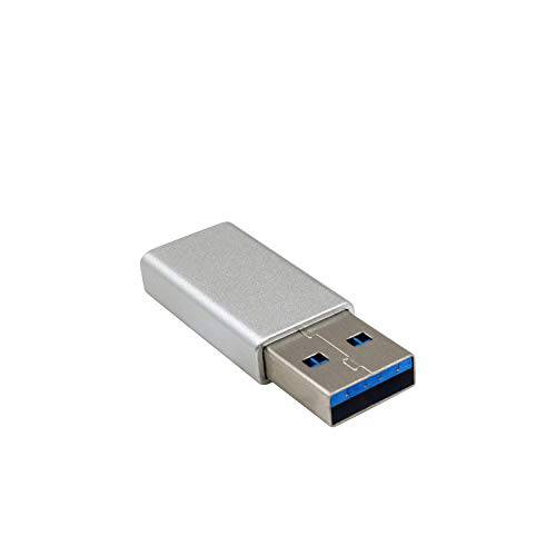 Duttek USB to USB C 어댑터, USB A to USB C 어댑터， USB 3.0 Male to USB C Female 어댑터 2 Sides 지원 USB3.0 스피드 호환가능한 아이폰 11, 구글 픽셀, 삼성 갤럭시, 화웨이 etc(Silver)