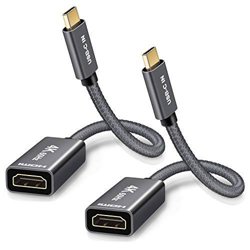 USB C to HDMI 어댑터, 4K 60Hz USBC Male to HDMI Female 컨버터, 변환기, (썬더볼트 3 호환가능한) 맥북 2016 2017 2018 2020, Mac 에어 아이패드, 마이크로소프트 서피스 북 프로 7, Dell XPS 15/ 13