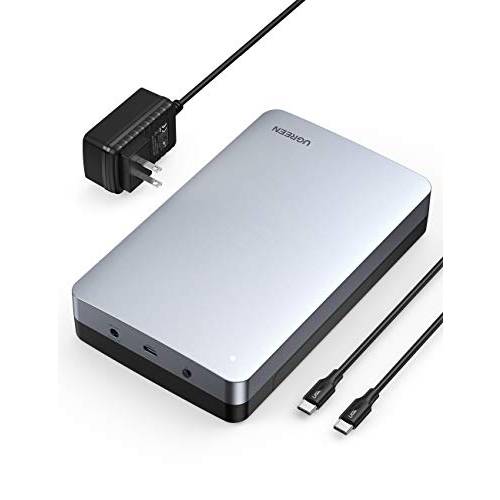 UGREEN  하드디스크 인클로저 3.5“ 2.5 SATA SSD HDD 알루미늄 USB C 3.1 세대 2 High-Speed 6Gbps 외장 하드디스크 케이스 UASP 12V 파워 어댑터 호환가능한 맥북 프로