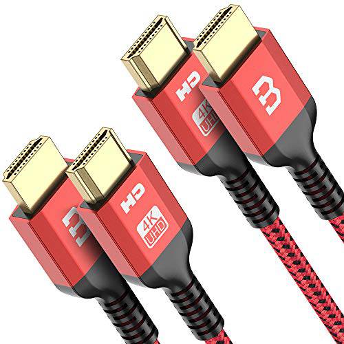 BrexLink 4K@60Hz HDMI 케이블 6ft [2-Pack], 18Gbps 고속 HDMI 2.0 케이블, HDMI Male to Male, 울트라 HD, 2K, 1080P& Arc 호환가능한 UHD TV, PS5/ PS4/ PS3, 엑스박스