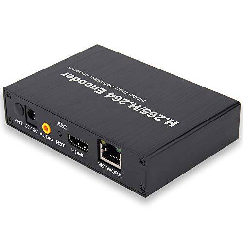 EXVIST H.265 1080P HDMI 비디오 인코더 HDMI to RTMP 인코더 w/ SD 카드 슬롯 맥스. 128G DDNS HTTP ONVIF RTMP RTSP TS UDP Hikvision 개인적 Protool IPTV 라이브 스트리밍 to 유튜브 Facebook Vimeo etc.