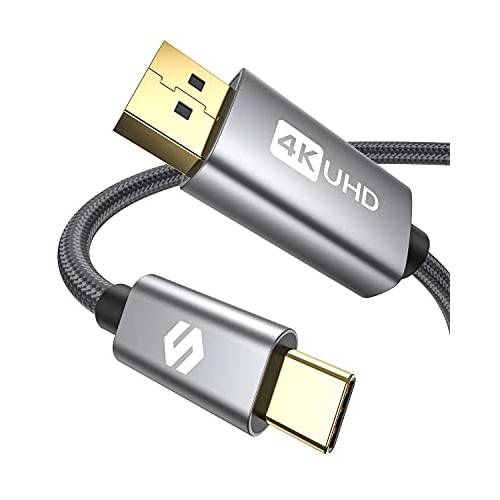 Silkland USB C to DisplayPort,DP 케이블 6.6ft 4K@60Hz, 2K@144Hz, [2021 Updated, 최적 칩] [썬더볼트 3 호환가능한] to DisplayPort,DP, 맥북 프로/ 에어, 아이패드 프로 2018, XPS 15/ 13, 서피스, 갤럭시 S20