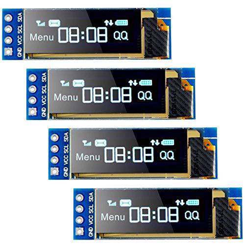4pcs I2C OLED 디스플레이 모듈 0.91 인치 I2C SSD1306 OLED 디스플레이 모듈 블루 I2C OLED 스크린 드라이버 DC 3.3V~5V Ar duino
