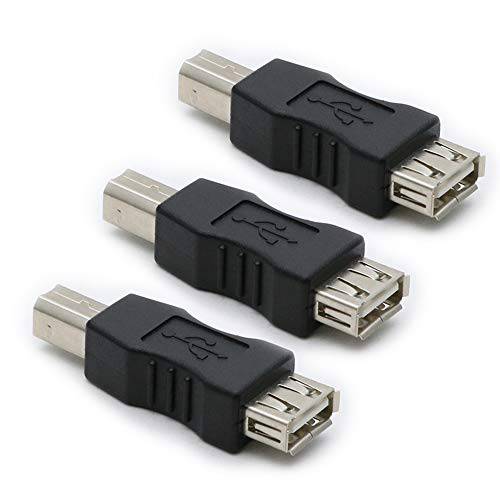 3 팩 USB 2.0 AF/ BM 어댑터 타입 A Female to USB B 프린트 Male 어댑터 커넥터 컨버터, 변환기 플러그
