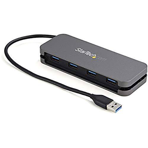 StarTech.com 4 포트 USB 3.0 허브 - USB-A to 4X USB-A - 초고속 5Gbps 휴대용 USB 3.1 세대 1 Type-A 허브 - USB 버스 전원 - 노트북/ 데스크탑 USB 허브 롱 케이블 11&  케이블 관리 (HB30AM4AB)