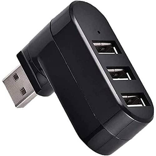 USB 포트 분배기, 3 포트 USB 2.0 허브 도크 [90°/ 180° 도 회전가능] 윈도우 노트북, 엑스박스, Wii, PS3, PC, Mac, Mac 북, 탭Let,  탭 - 블랙