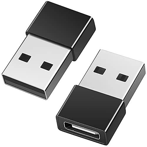 USB C Female to USB Male 어댑터 2 팩, Leizhan USB C to USB OTG 어댑터, 타입 C to A 충전기 케이블 컨버터, 변환기 아이폰 11 12 프로 맥스 아이패드 에어 프로 맥북 삼성 벽면 충전기 보조배터리, 파워뱅크 노트북