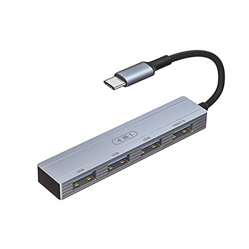 USB C 허브, 타입 C 어댑터 4in1 동글 USB-C to 4 USB A 포트 USB C 분배기 노트북, 맥북 프로/ 에어, 아이패드 프로,  크롬북, Pixelbook, 요가, XPS, 갤럭시 S10+/ S10/ S9/ S8 and Other Type-C 디바이스