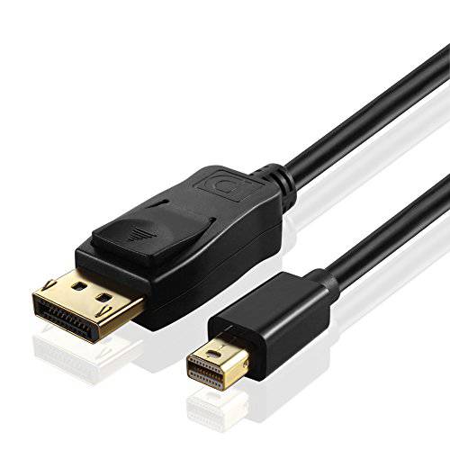 TNP 미니디스플레이포트, 미니 DP to DisplayPort,DP 케이블 어댑터 (6FT)- 지원 UHD 울트라 HD 4K 4Kx2K 풀 HD 1080P 해상도 Male mDP to DP 썬더볼트 2 호환가능한 비디오 오디오 커넥터 케이블 와이어 플러그 - 블랙