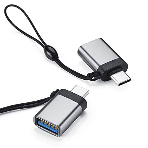 USB C to USB 어댑터 2 팩, 그레이 USB-C to USB 3.0 어댑터, 썬더볼트 3 to USB Female 어댑터 OTG High-Speed 데이터 전송 맥북 프로 2020, 아이패드 프로 2020 and More 타입 C 디바이스