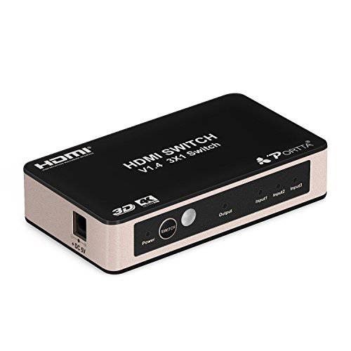 Portta 4PET0301SC V1.4 3 포트 HDMI 스위치 IR 리모컨 3D 4Kx2K(340MHz)