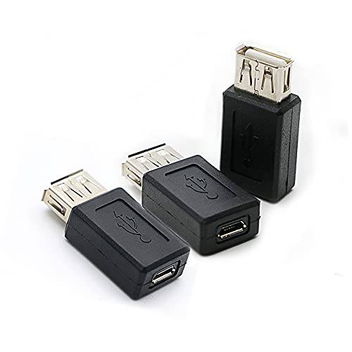 3 팩 USB 2.0 A Female to USB 마이크로 Female 어댑터 컨버터, 변환기