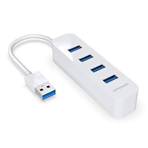 Upgrow USB 3.0 허브 4-Port USB 허브 5 Gbps USB 분배기 노트북 맥북, Mac 프로, Mac 미니, 아이맥, 서피스 프로, XPS, PC,  플래시드라이브, 휴대용 HDD-White