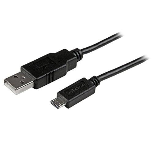 StarTech.com 1 ft 휴대용 충전 동기화 USB to 슬림 마이크로 USB 케이블 - 휴대폰&  태블릿 - A to 마이크로 B M/ M - Thin 마이크로 USB 충전 케이블 (USB AUB1BK)