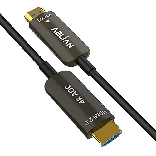 파이버 Optic HDMI 케이블 50ft, HDMI 2.0 Optic 케이블 18Gbps 하이 스피드, 지원 4K@60Hz, 다이나믹 HDR 10, eARC, 호환가능한 PS4, 엑스박스, 애플 TV, Projector.CL3 Rated in-Wall 설치.
