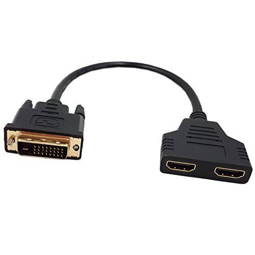 DVI to HDMI 케이블, SinLoon Gold-Plated DVI Male 24 1 핀 to 듀얼 Hdmi Female 1080p Hdmi 비디오 컨버터, 변환기 어댑터 분배기 케이블