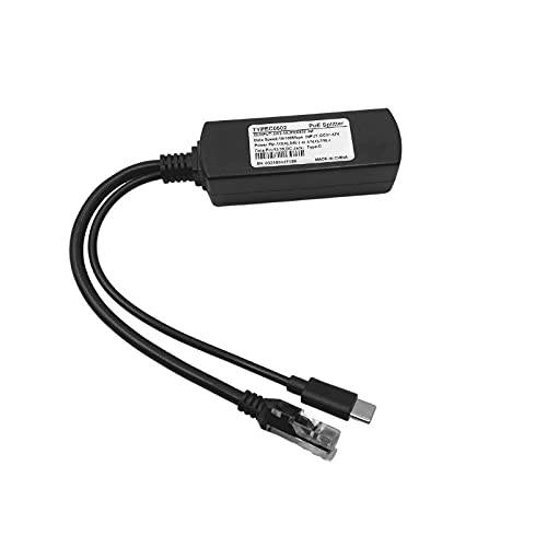 PoE Texas - 802.3af PoE to 5V 분배기 USB-C 디바이스 - PoE to USB-C 어댑터 10/ 100 데이터 on RJ45 출력