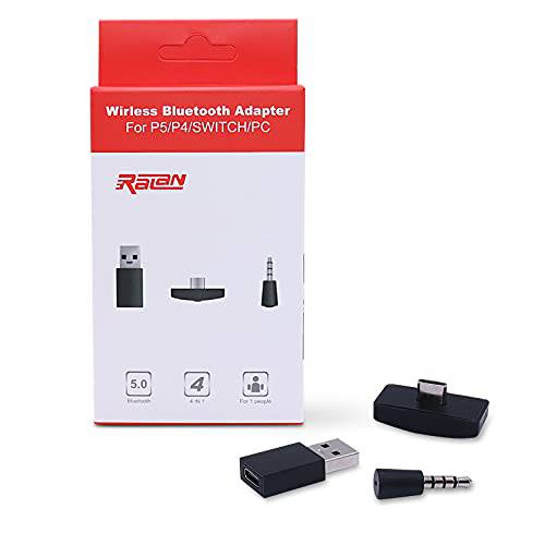 블루투스 동글 어댑터 USB 5.0 RALAN, 무선 미니 마이크,마이크로폰 USB 오디오 어댑터 리시버 호환가능한 닌텐도 스위치/ 라이트/ PS4 플레이스테이션/ 지원 A2DP HFP HSP .