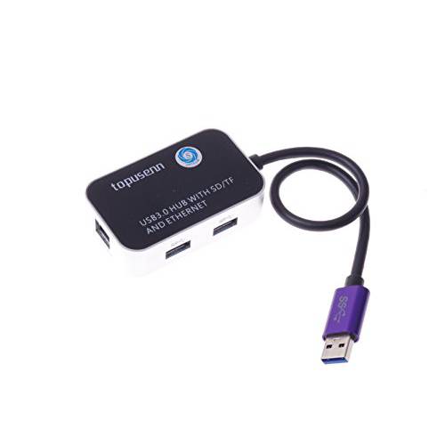 SMAKN 슈퍼 스피드 USB 3.0 TO RJ45 기가비트 랜포트 3 in 1 5Gbps 1000M 네트워크 2 USB 3.0 허브 지원 SD TF 카드 리더, 리더기 PC 노트북 맥북