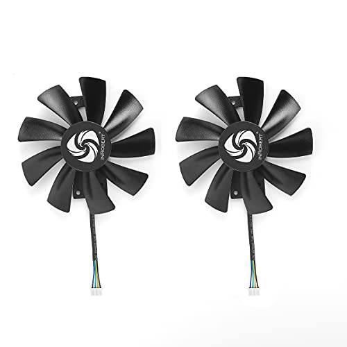 inRobert 10cm 4Pin Graphics-Card-Fan-Replacement Sapphire-NITRO-Radeon-R9-380-380X-Video-Card-Cooling-Fan (Black-2pcs)