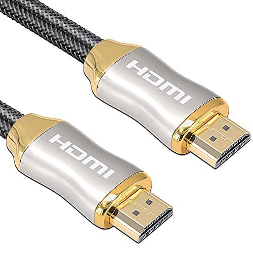 100% 리얼 8K HDMI to HDMI 케이블 10ft, MyMAX 48Gbps 나일론 Braided 특허 디자인 HDMI 2.1 케이블 골드 커넥터, 지원 4K@120Hz 8K@60Hz, eARC HDR HDCP 2.2& 2.3, 호환가능한 HDTV/ 모니터/ 엑스박스