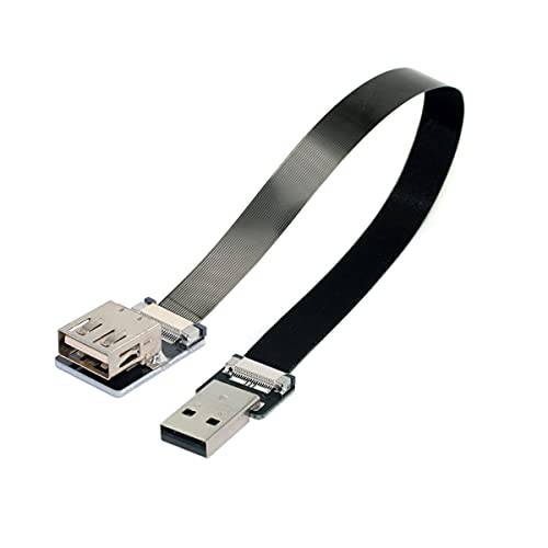 Cablecc USB 2.0 Type-A Male to Female 연장 데이터 플랫 슬림 FPC 케이블 FPV&  디스크&  스캐너&  프린터 20CM