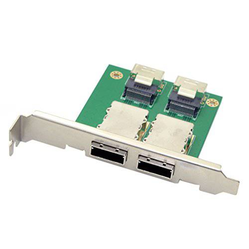 Cablecc 듀얼 포트 미니 SAS SFF-8088 to SAS 36Pin SFF-8087 PCBA Female 어댑터 PCI 브라켓