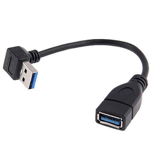 Cablecc USB 3.0 Type-A Male to USB 3.0 Type-A Female 연장 케이블 20cm 5Gbps 90 도 (다운 앵글드)